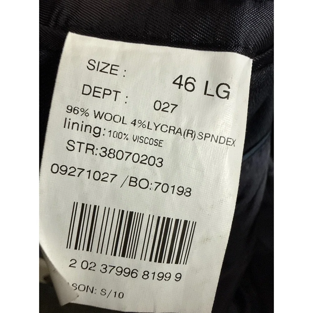 Brooks Brothers 346 Dark Gray Pinstripe Wool Blend Blazer Sport Coat Mens 46L‎